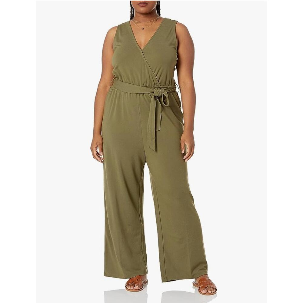 THE DROP BY CARLYN MIRAND NWT Green Wrap Jumpsuit in Olive Green // L - Picture 2 of 8